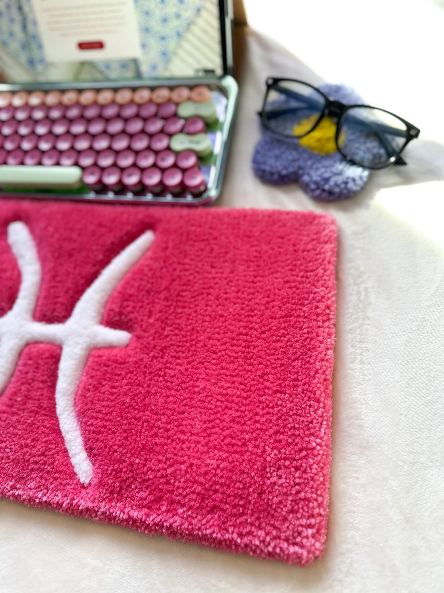 Pink Pisces Keyboard Rug Mat