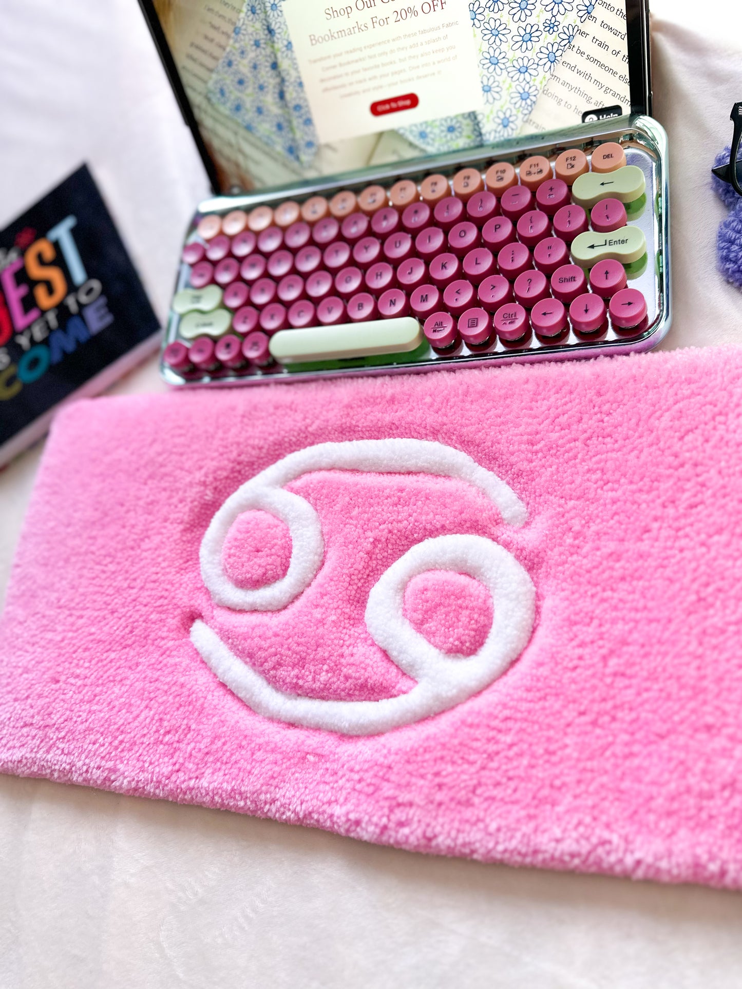 Light Pink Cancer Keyboard Rug Mat