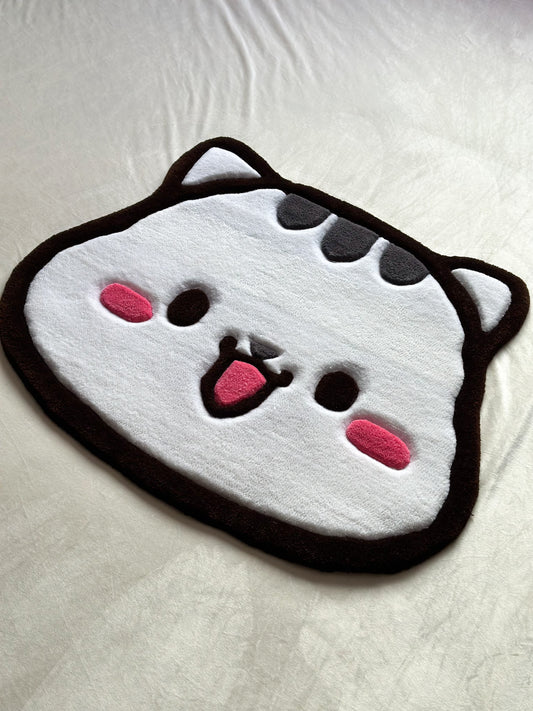 Cute White Cat Rug