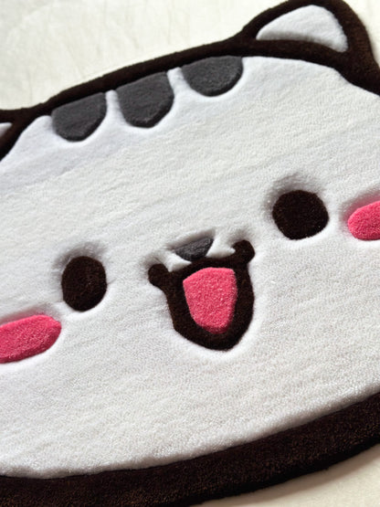 Cute White Cat Rug