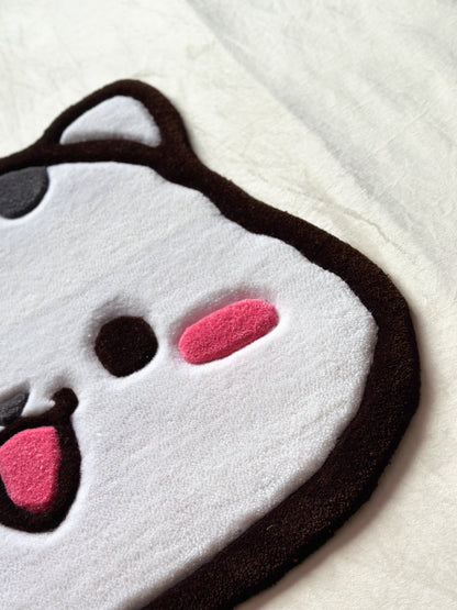 Cute White Cat Rug