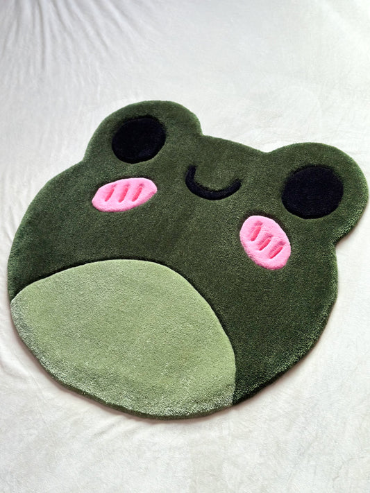 Cute Green Frog Rug