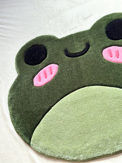 Cute Green Frog Rug