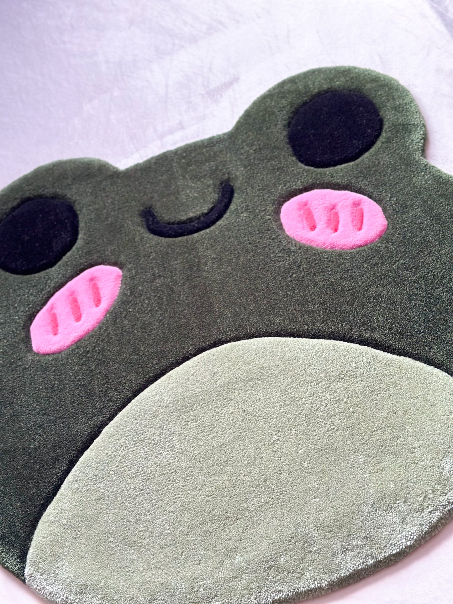 Cute Green Frog Rug