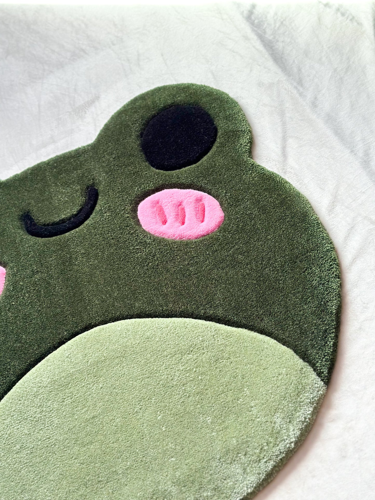 Cute Green Frog Rug
