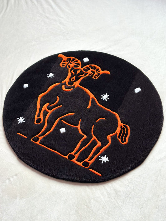 Orange & Black Aries Rug (IMPERFECT)
