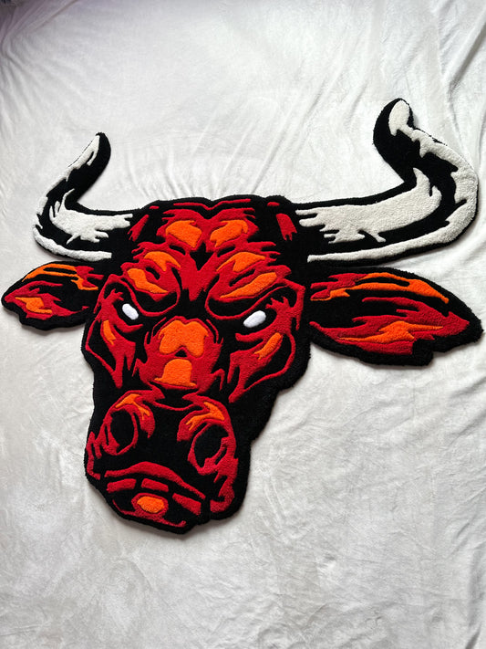 Red Bull Head Rug