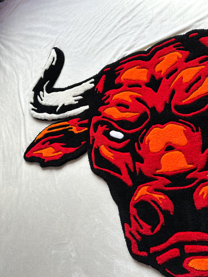Red Bull Head Rug