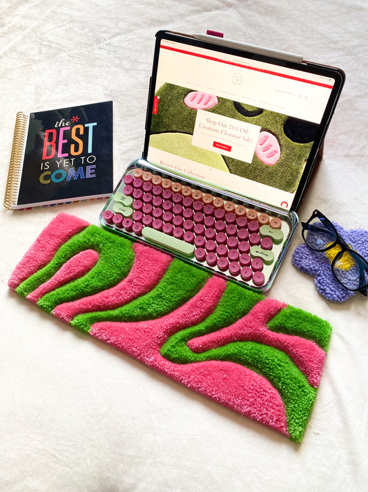 Pink & Green Keyboard Rug Mat