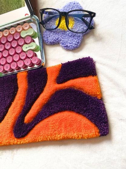 Orange & Dark Purple Keyboard Rug Mat
