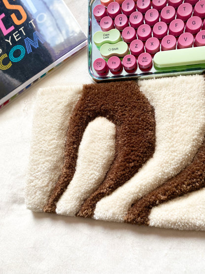 Light Brown & Light Beige Keyboard Rug Mat