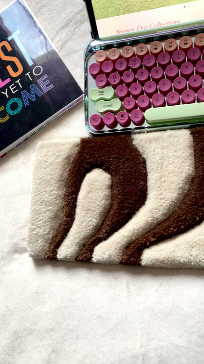 Light Brown & Light Beige Keyboard Rug Mat
