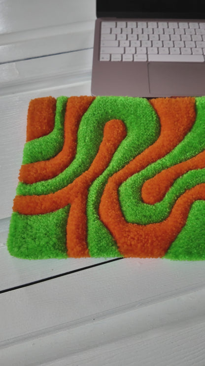 Orange & Green Keyboard Rug Mat